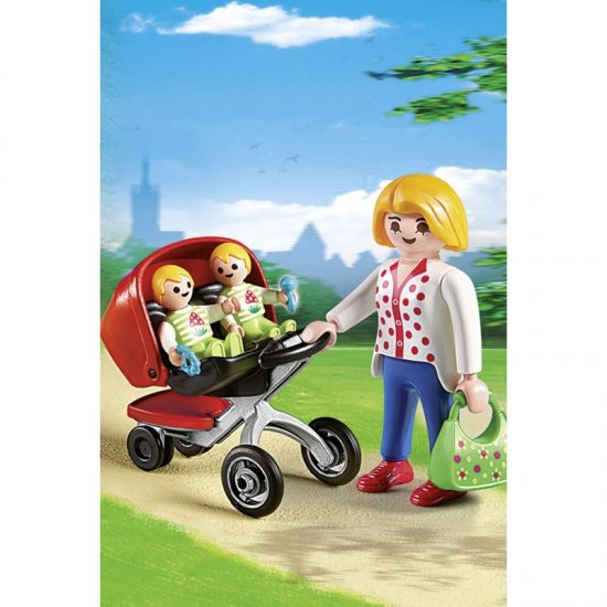 Playmobil Μητέρα με δίδυμα και καροτσάκι City Life (5573)