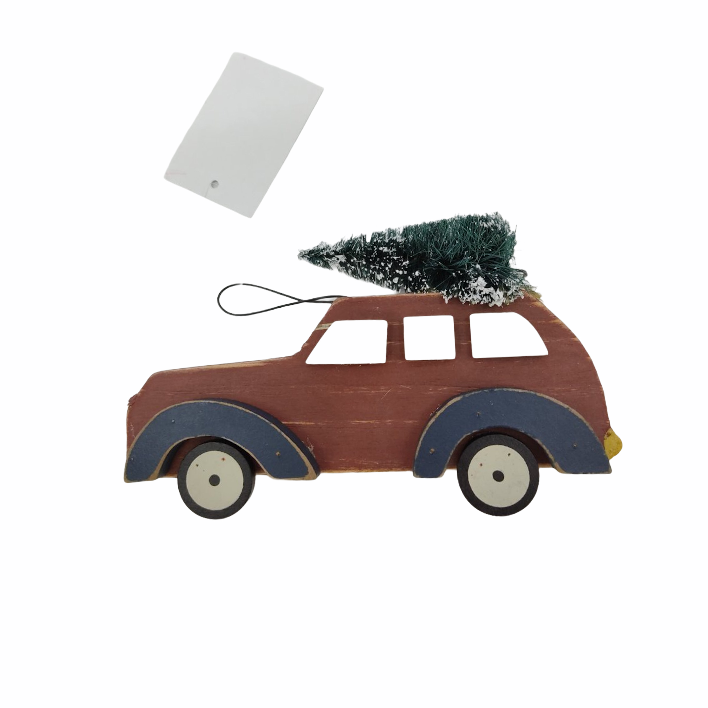 Χριστουγεννιάτικα Στολίδια Δέντρου Ξύλινα Αυτοκίνητο Δεντράκι 16,5x3,9x9,5cm
