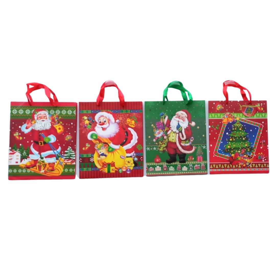 Χριστουγεννιάτικη Τσάντα Δώρου Κόκκινη Άη Βασίλης  4 Σχέδια 40x56cm