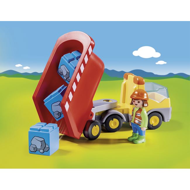 Playmobil Ανατρεπόμενο Φορτηγό με εργάτη