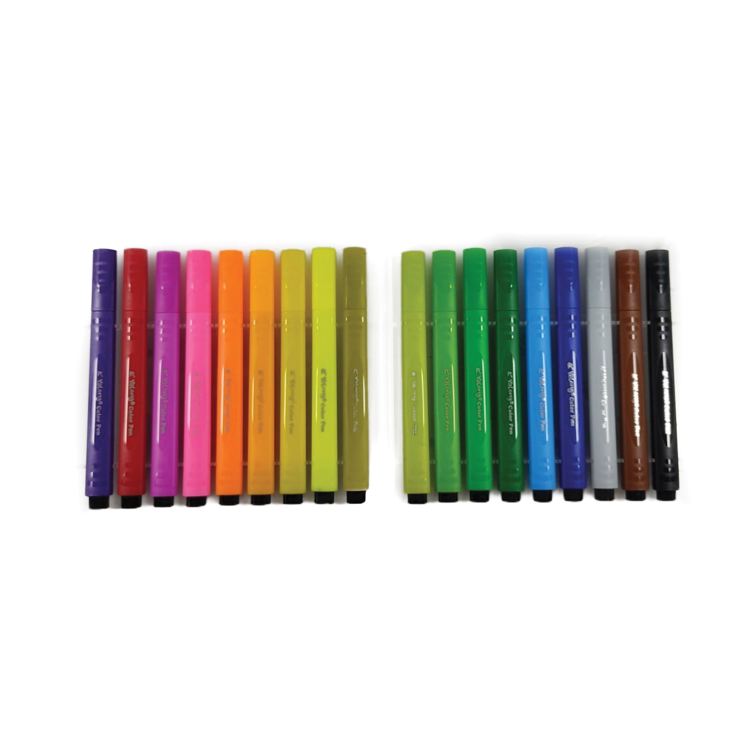 Μαρκαδόροι Ζωγραφικής Χοντροί Τριγωνικοί Water Color Pen Κασετίνα Yalong- 18 τμχ. 17x16 Ass