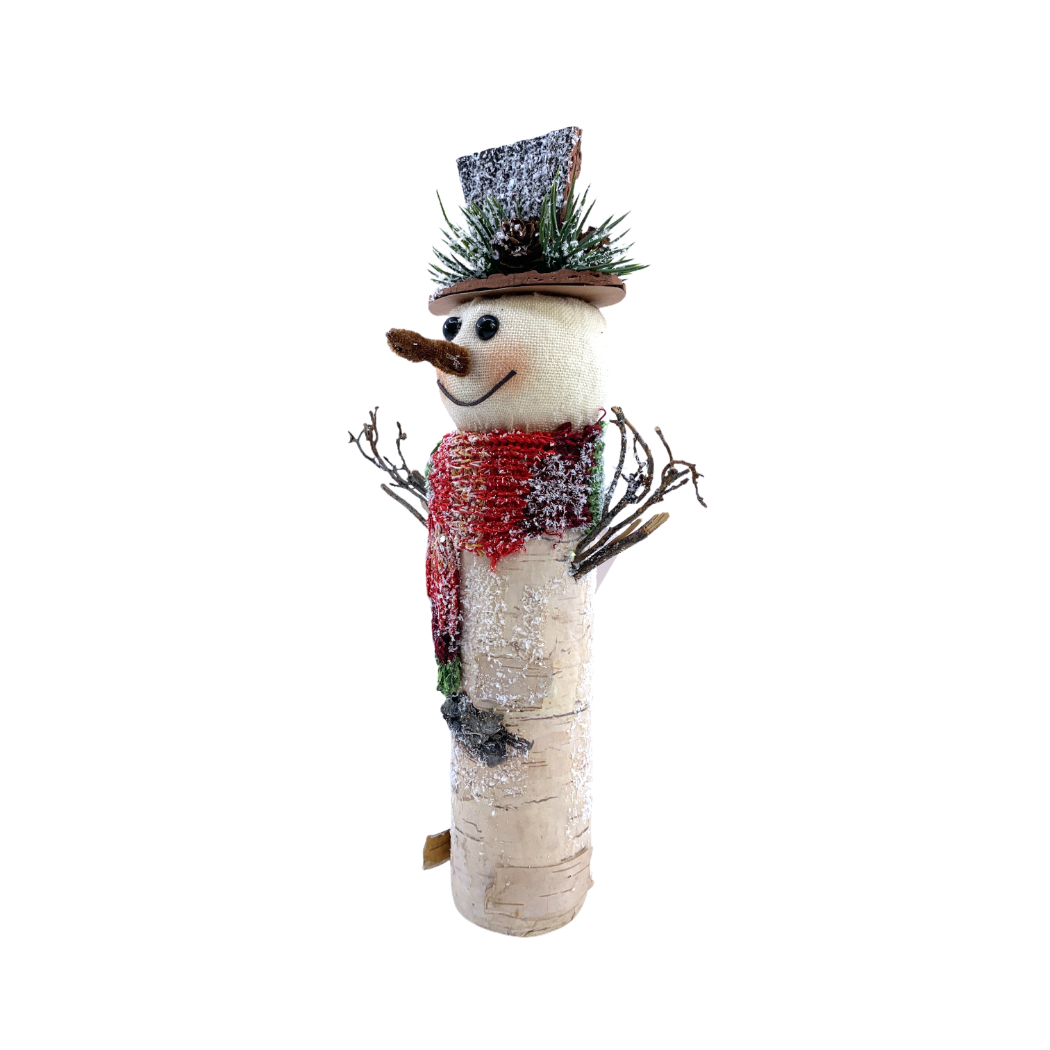 Χριστουγεννιάτικο Επιτραπέζιο Διακοσμητικό Χιονάνθρωπος Χιονισμένος 25cm