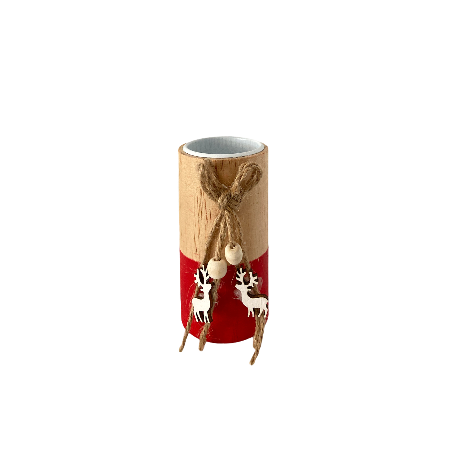 Χριστουγεννιάτικη Βάση Ρεσώ Ξύλινη Κορδόνι Τάρανδοι 6x5,5x10cm