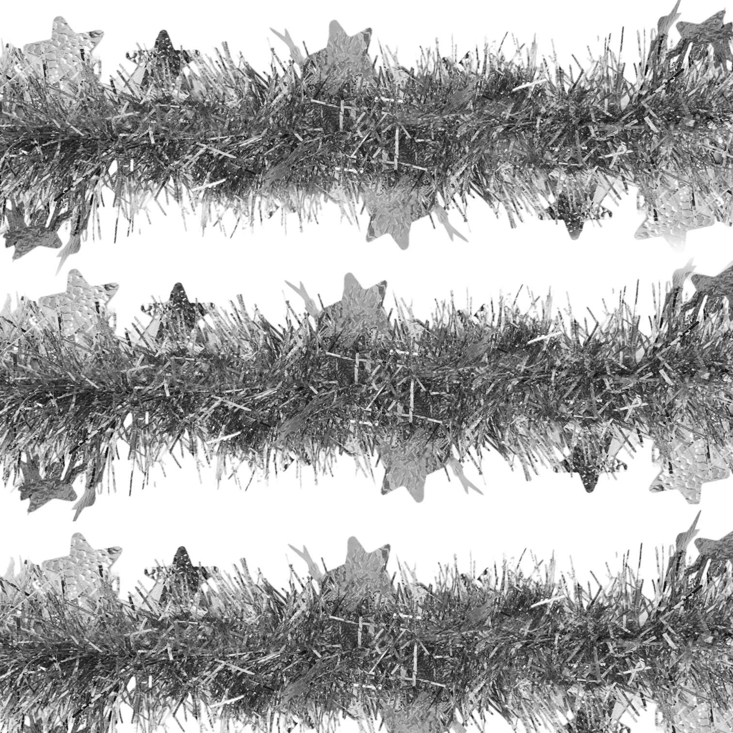 Χριστουγεννιάτικη Τρέσα 6 Χρώματα Αστέρια Σφυρήλατο Tinsel 2m