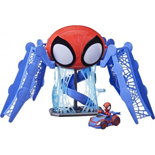 Hasbro Marvel Spidey And His Amazing Friends Web-Quarters Playset With Lights, Sounds, Vehicle(F1461)
