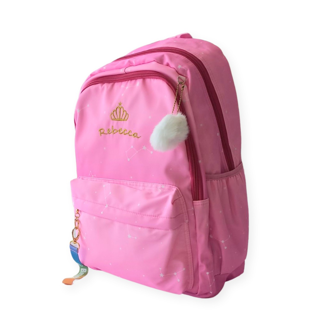 Σχολική Τσάντα - Σακίδιο Δημοτικού Ροζ Αποχρώσεις Κορώνα 32x12x36cm