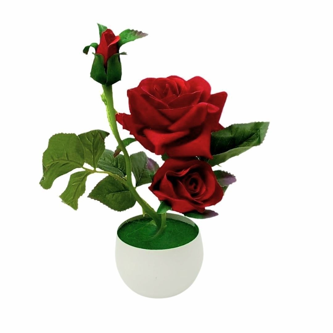 Γλαστράκι Διακοσμητικό Πλαστικό Τριαντάφυλλο 25cm