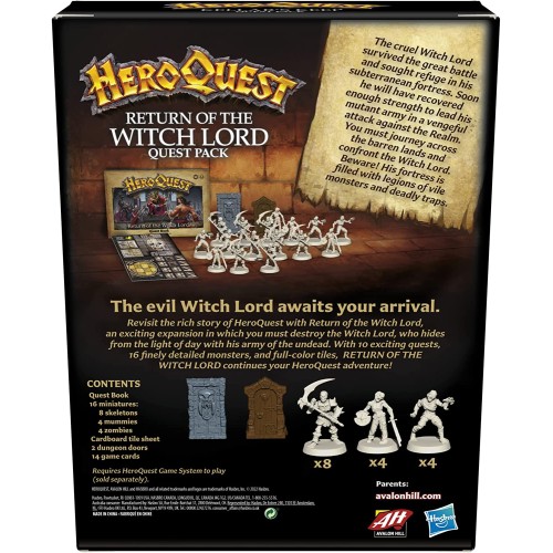 Hasbro Avalon Hill Heroquest Return of The Witch Lord Quest Pack, Dungeon Crawler Game (F4193)