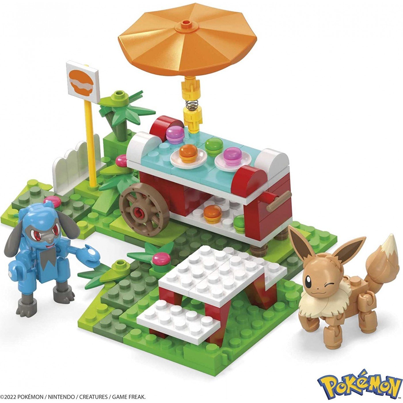 Mattel Pokemon Adventure Builder Poke Puff Picnic Toy Building Set, Eevee And Riolu Fig (HDL800)