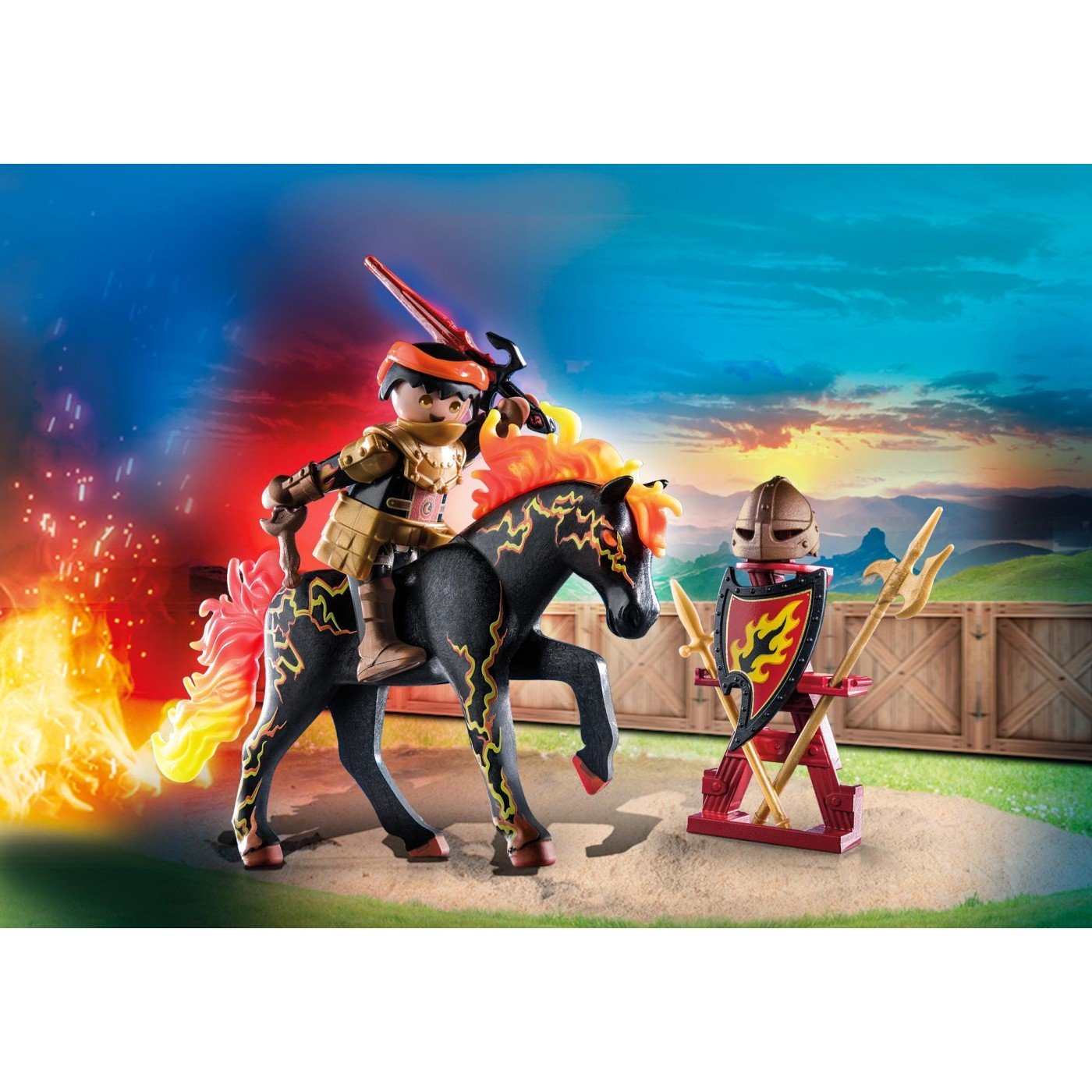 Playmobil Burnham Raiders Ιππότης Και Άλογο Της Φωτιάς (71213)