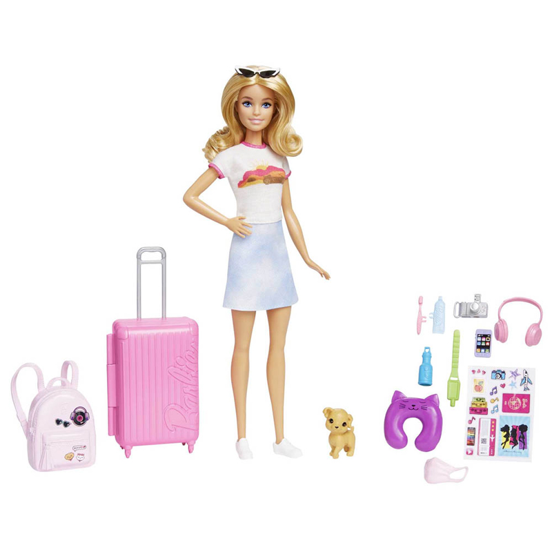 Παιχνιδολαμπάδα Mattel Barbie Malibu Έτοιμη Για Ταξίδι (HJY18)