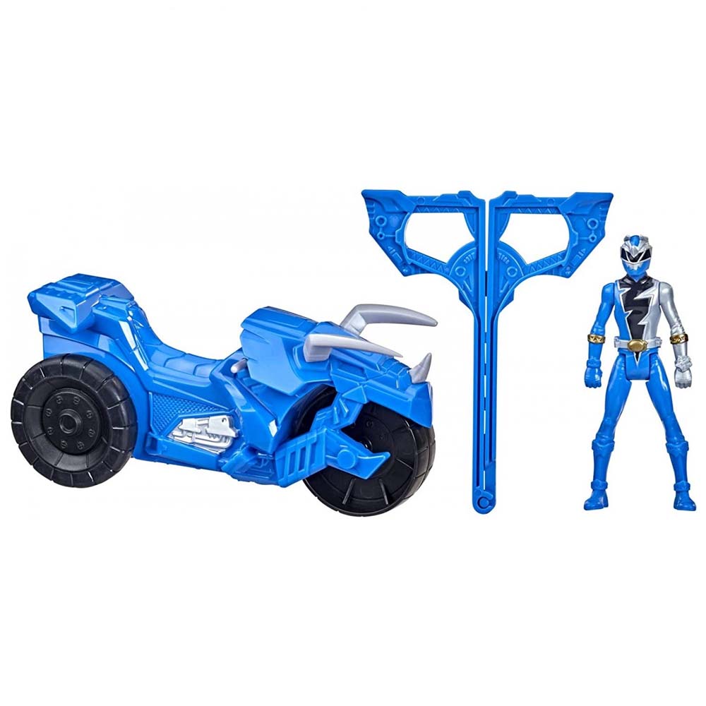 Hasbro Power Rangers Dino Fury Rip N Go: Tricera Battle Rider & Blue Ranger 15εκ. (F3938/F4215)