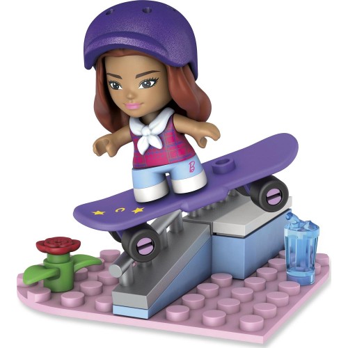 Mattel Mega Blocks Barbie Φιγούρες Με Αξεσουάρ - Αθλήτρια Skateboard (GWR21/GWR24)