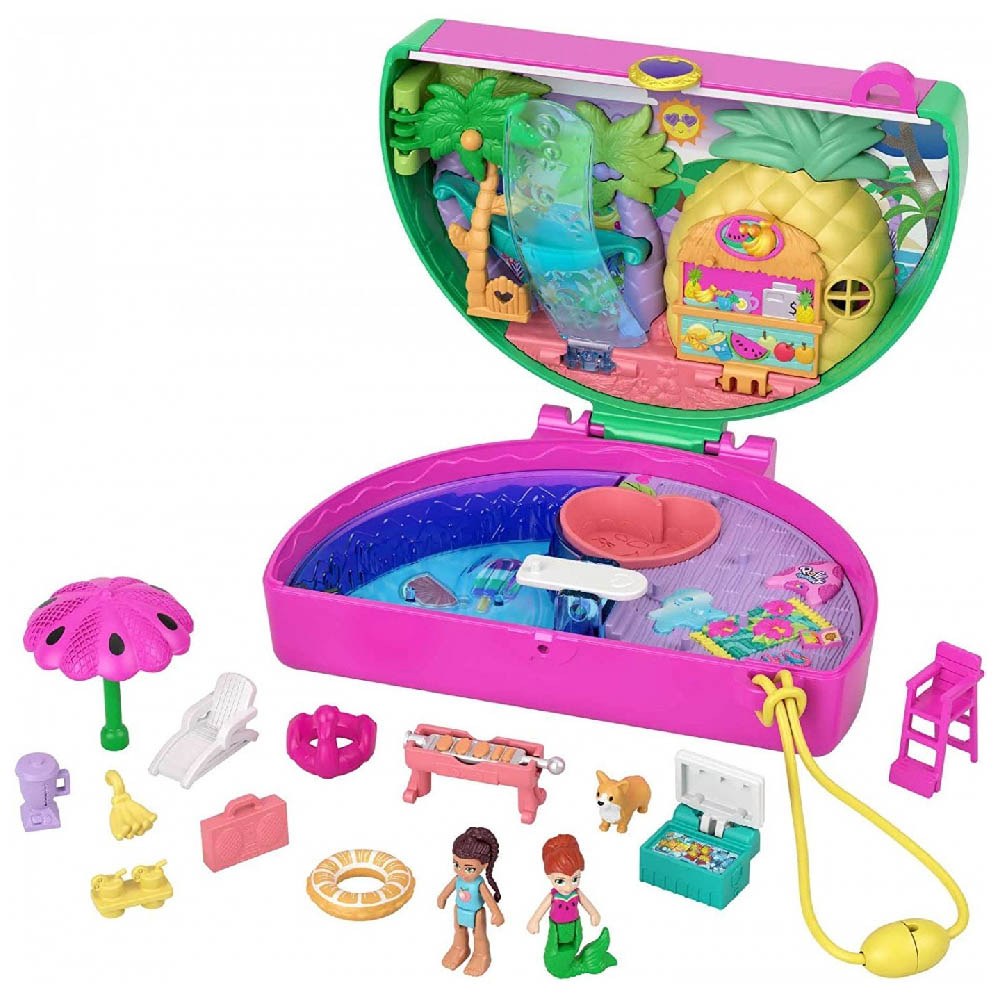Polly Pocket Ο Κόσμος Της Polly Σετάκια – Watermelon Pool Party Compact (FRY35/HCG19)