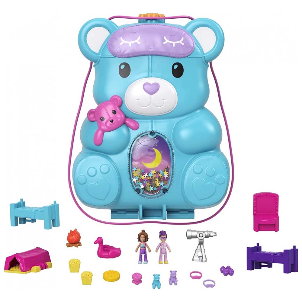 Mattel Polly Pocket Teddy Bear Purse Compact Τσαντάκι Sleepover (GKJ63 / HGC39)