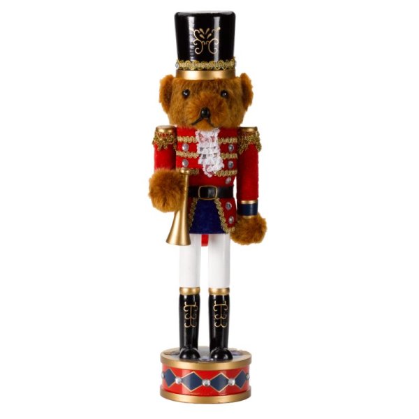 Χριστουγεννιάτικος Διακοσμητικός Ξύλινος Στρατιώτης Αρκουδάκι 28cm 2 Σχέδια
