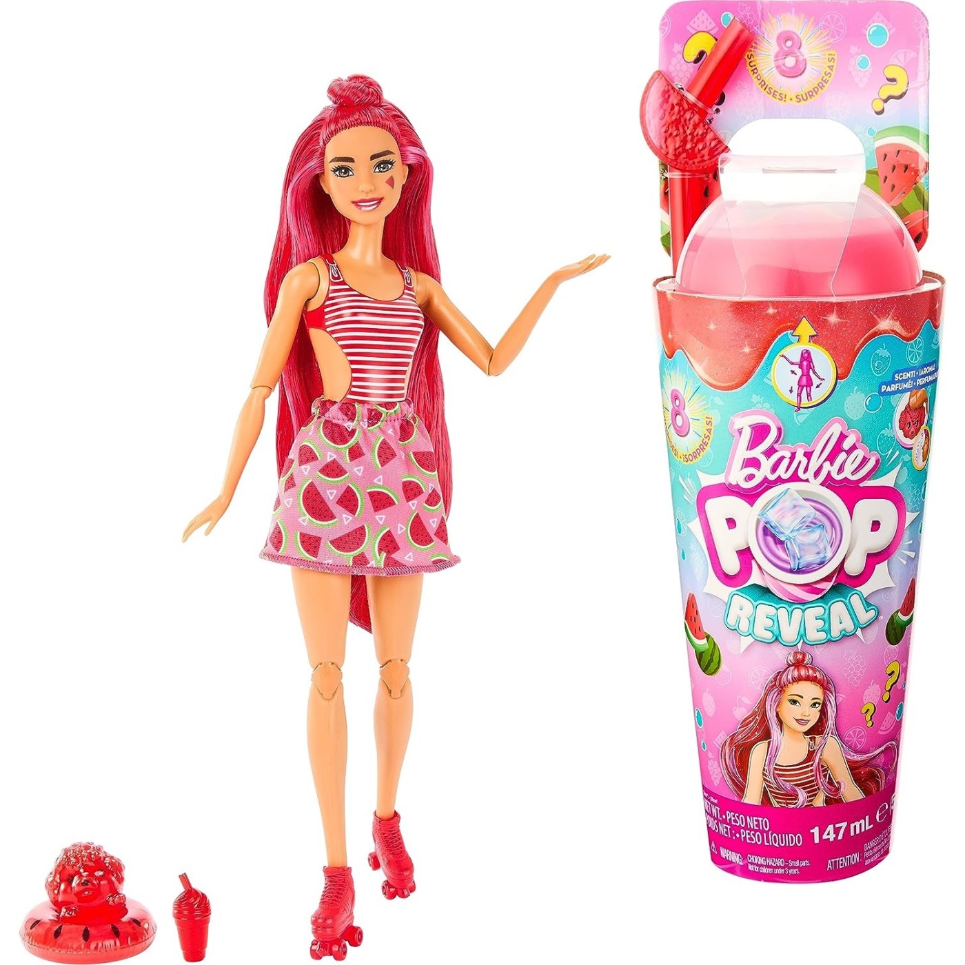 Παιχνιδολαμπάδα Mattel Barbie Pop Reveal Red Watermelon Crush (HNW43)