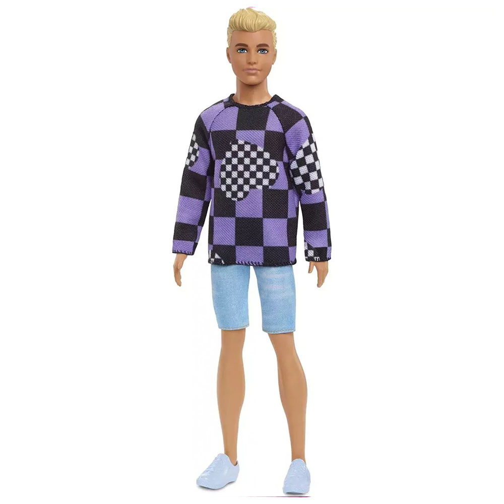 Mattel Barbie Ken Fashionistas Ξανθός Με Καρώ Μπλούζα 191 (DWK44/HBV25)
