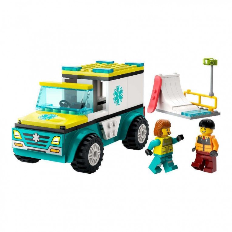 Lego City Emergency Ambulance and Snowboarder (60403)