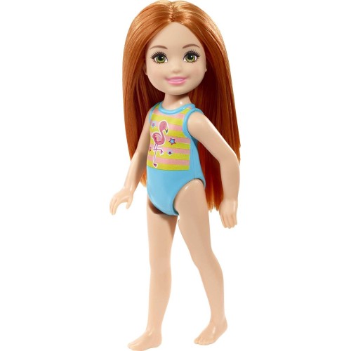 Mattel Barbie Chelsea Beach Κούκλα 14cm Με Μαγιό Φλαμίνγκο (GLN73/GLN72)