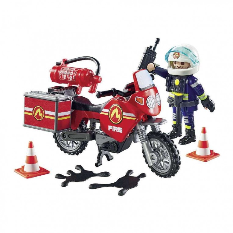 Playmobil Action Heroes - Πυροσβέστης Με Μοτοσικλέτα (71466)