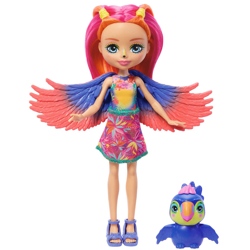 Mattel Enchantimals™ Glam Party-Κούκλα & Ζωάκι Φιλαράκι-Trippi Toucan & Canopy (FNH22/HRX83)