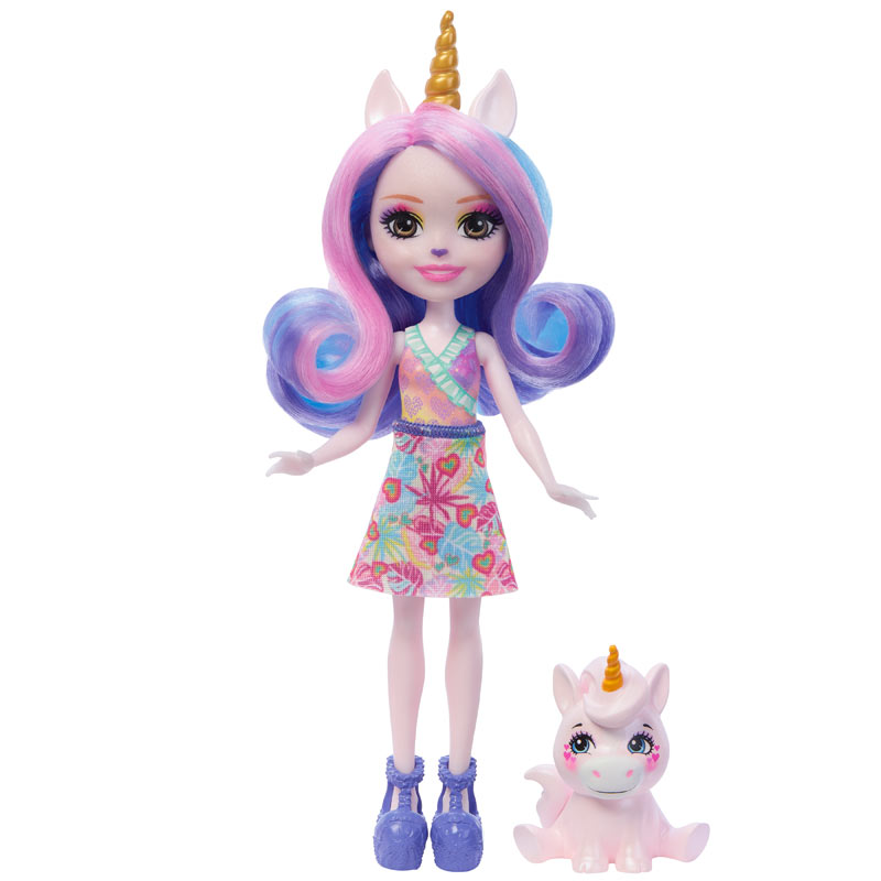 Mattel Enchantimals™ Glam Party-Κούκλα & Ζωάκι Φιλαράκι-Ulia Unicorn & Pacifica (FNH22/HRX84)
