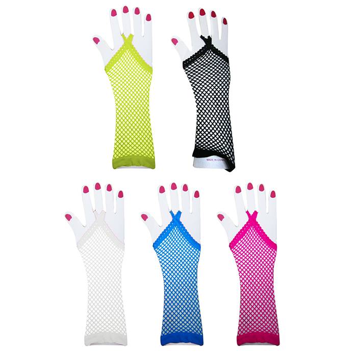 Αποκριάτικα Γάντια Δίχτυ 30cm Διαφορα Χρώματα (3-1080)