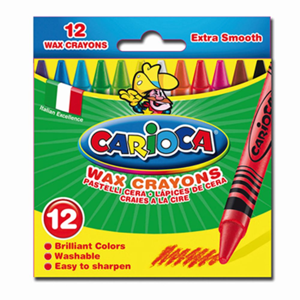 Carioca Κηρομπογιές Wax 12 Χρώματα