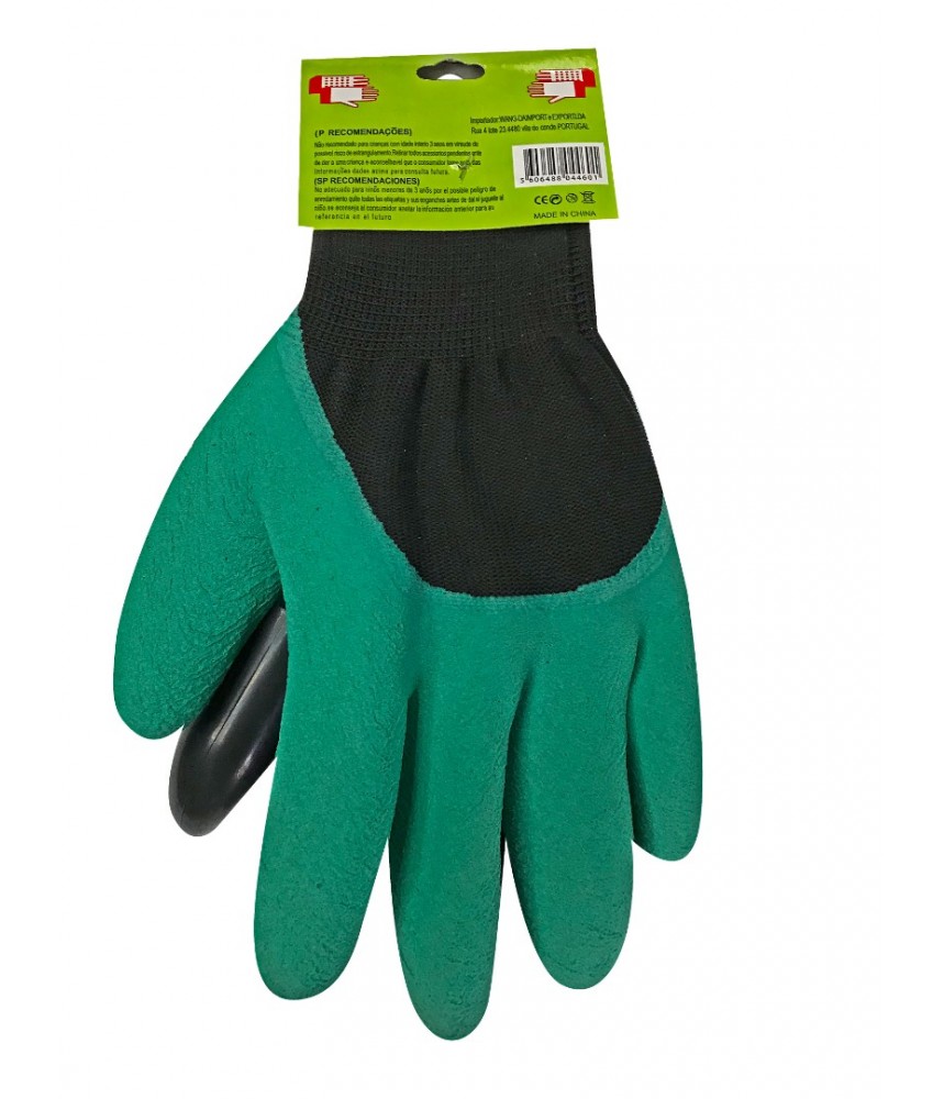 Γάντια Εργασίας 23x10 Polyester/latex/pvc Σε Πράσινο Χρώμα