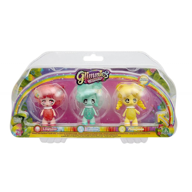 Glimmies Rainbow Friends Σετ 3 Κούκλες - 2 Σχέδια