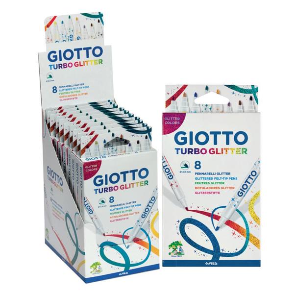 Μαρκαδόροι Turbo Glitter 8τεμ Giotto Blister Σε Display
