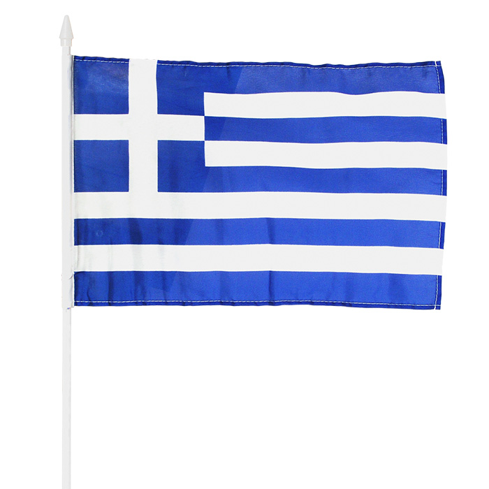 Πάνινη Σημαία Ελληνική Με Λαβή 32x45cm(λαβή=60cm)