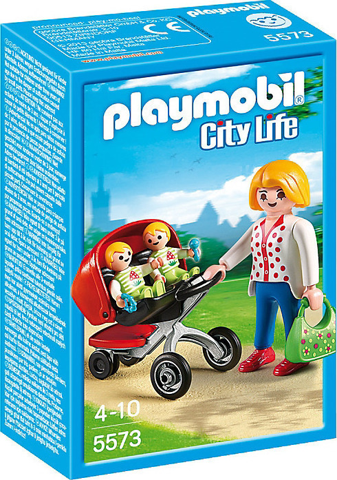 Playmobil Μητέρα με δίδυμα και καροτσάκι City Life (5573)