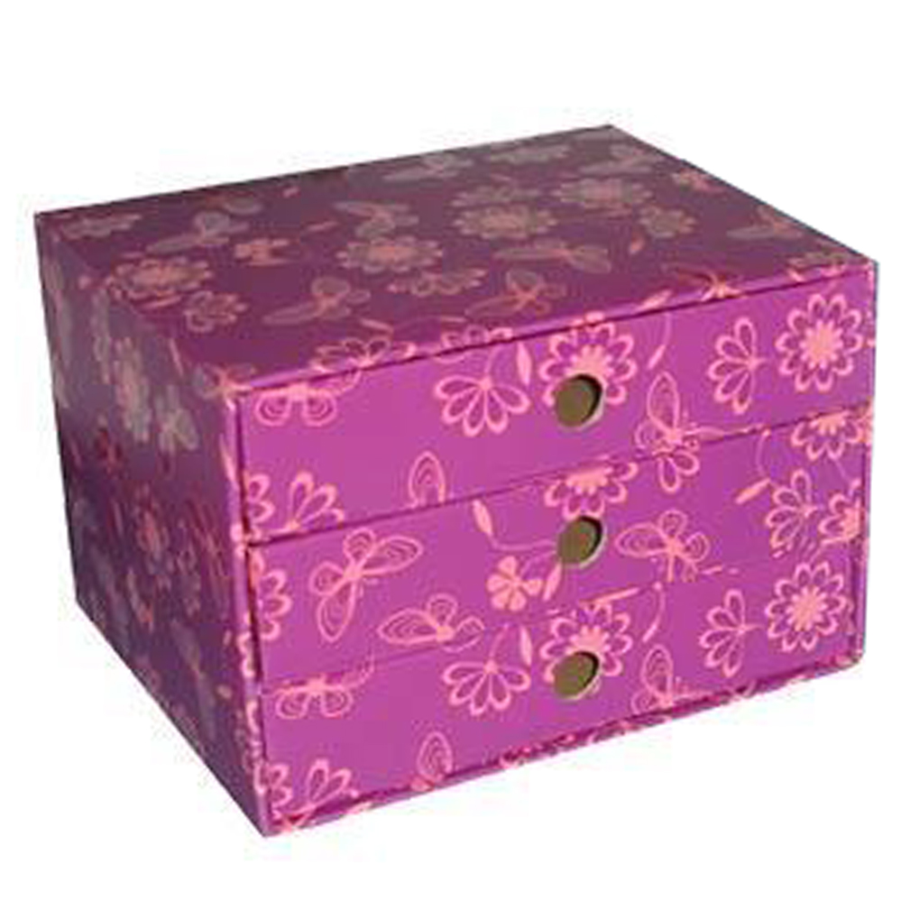 Συρταριέρα Luxury 3 Συρτάρια Μωβ-Ροζ Α5 17x20x25 Next (01231-01)
