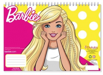 Μπλοκ Ζωγραφ Barbie 23x33 40φυλ Αυτοκ-στενσιλ-2σελ Χρ 2σχ