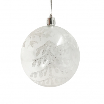 Χριστουγεννιάτική Μπάλα Λευκή 8 cm