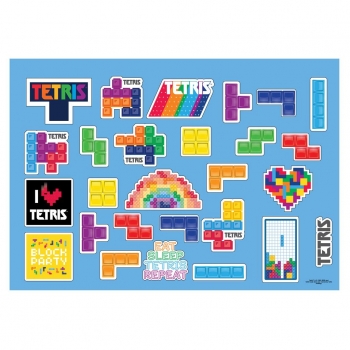 Μπλοκ Ζωγραφικής Tetris 23x33 40φυλ Αυτοκόλλητα Στενσιλ- 2σελ  2 Σχέδια