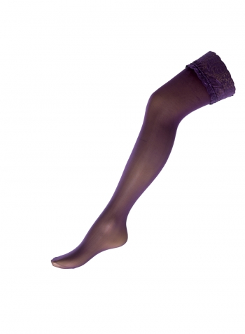 Αποκριάτικη Κάλτσα Nylon Μωβ Με Δαντέλα (71382)